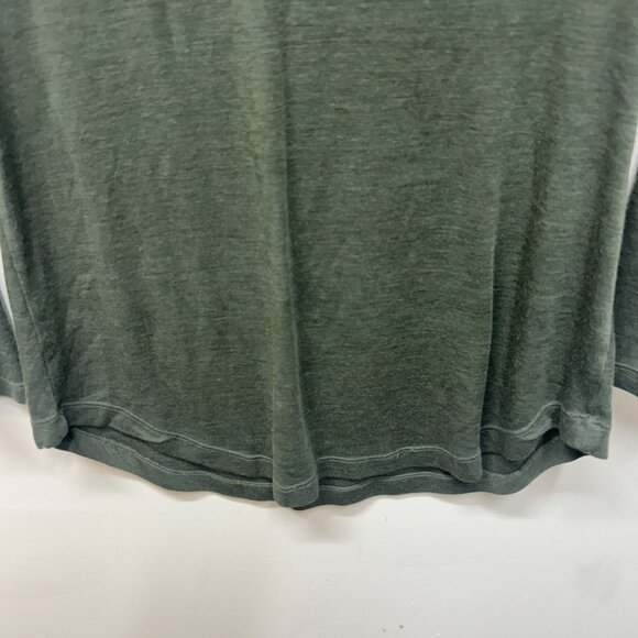 Woolx Womens Long-Sleeve V-Neck Shirt L 100% Merino Wool Green Lightweight Soft - Picture 2 of 6